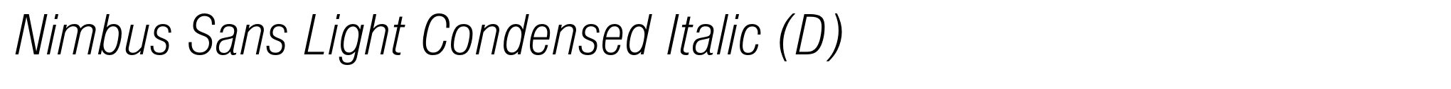 Nimbus Sans Light Condensed Italic (D) image